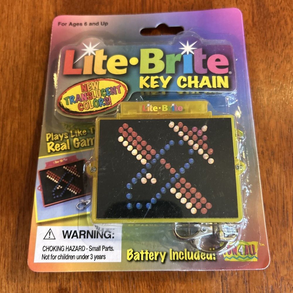 Vintage Fun 4 All Hasbro LITE BRITE KEYCHAIN Sealed 2001 Yellow C2